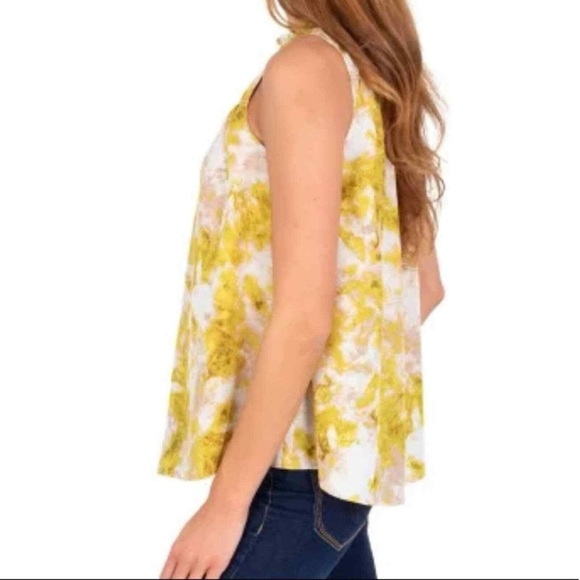 Joie Summer Porcelain Print Summer Sleeveless Smocked Satin Fern Top Blouse - Picture 3 of 11
